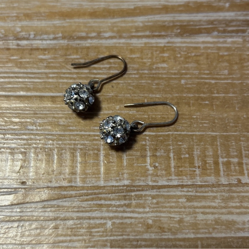 Vintage 1940s-1950s Art Deco Rhinestone Ball Earrings